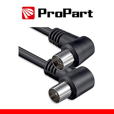 Cavo antenna TV IEC 2.5M SP-PR 90° NERO